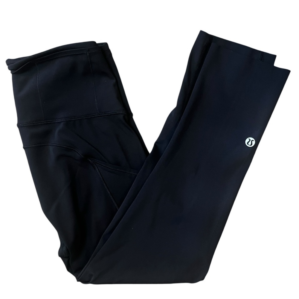 Lululemon Black Fast & Free Cropped Leggings 19" Size 4